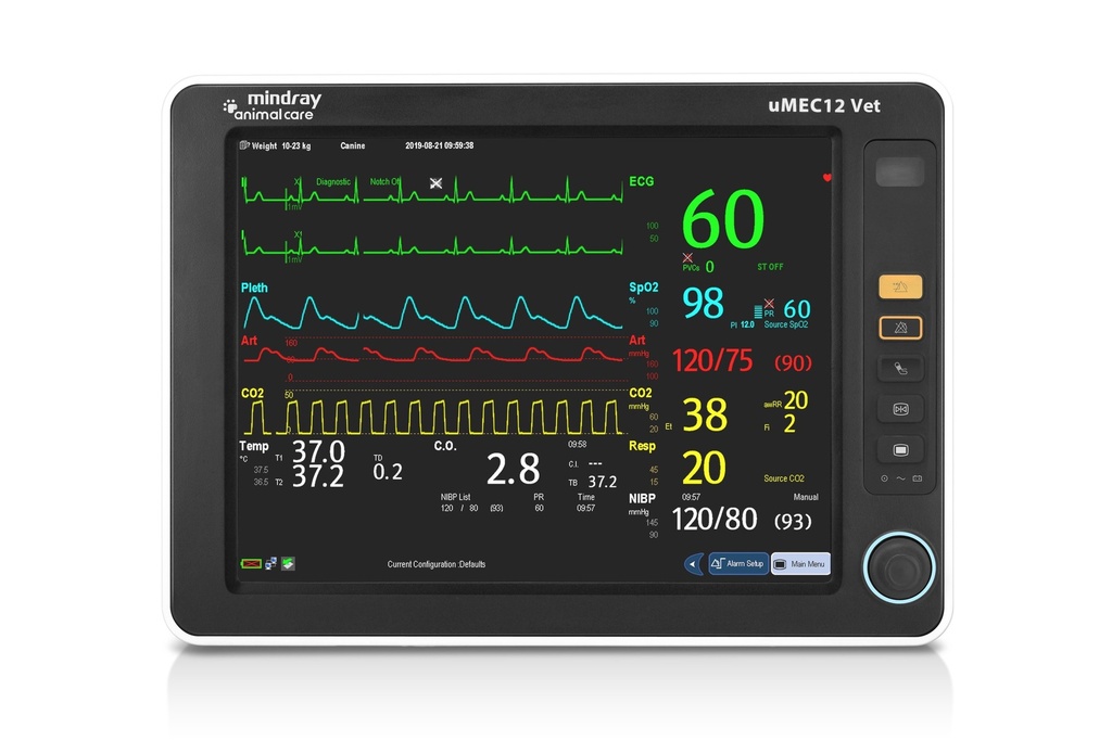 Mindray uMEC12 Vet — ветеринарен пациентен монитор с touch screen