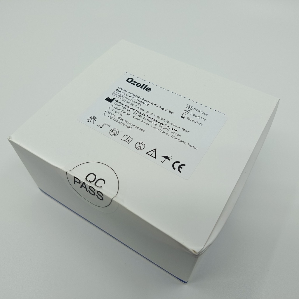 Тест за cPL (canine pancreatic lipase) при кучета за Ozelle EHVT-50 VET - 20 бр./оп.