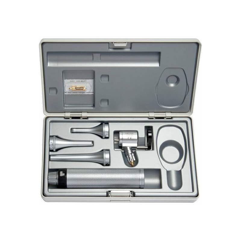 G-112.10.118 Heine сет ветеринарен отоскоп с 2,5V дръжка и ушни спекулуми