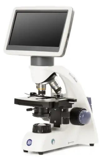 [16309002] Микроскоп MicroBlue с вградена камера и 7″ LED екран и ахроматични обективи 4×/10×/S40×